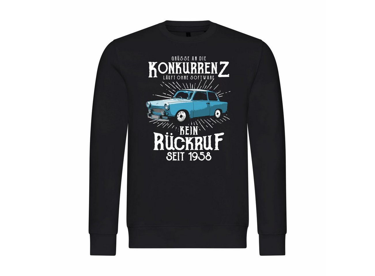 deinshirt Rundhalspullover Herren Pullover Grüße an die Konkurrenz Mit Print Motiv, Grafik von deinshirt