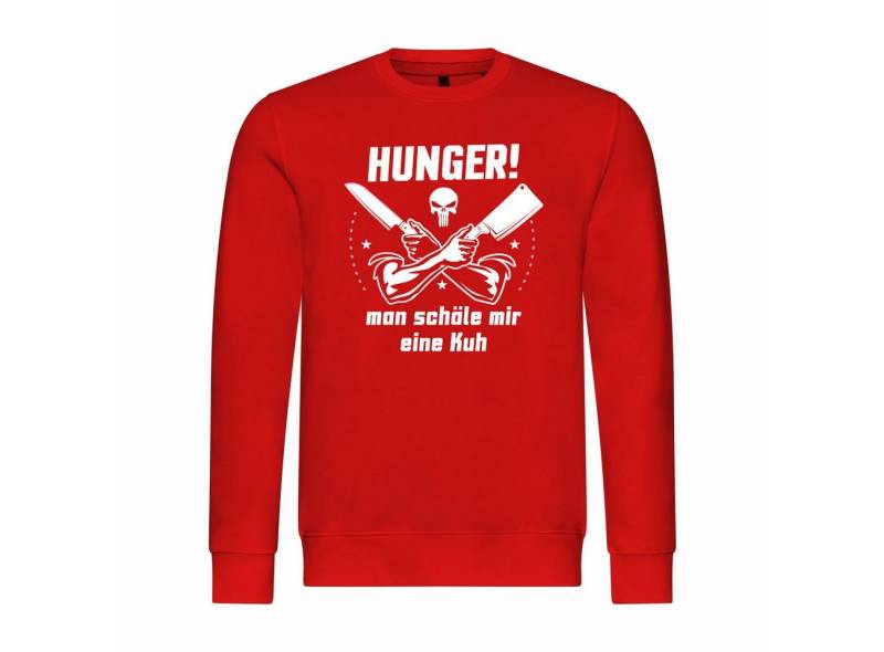 deinshirt Rundhalspullover Herren Pullover HUNGER Man schäle mir eine Kuh Mit Print Motiv, Grafik von deinshirt