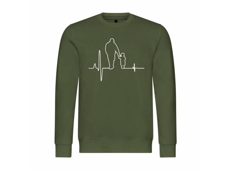 deinshirt Rundhalspullover Herren Pullover Herzschlag Vater und Sohn Mit Print Motiv, Grafik von deinshirt