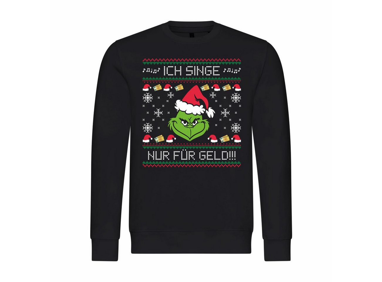 deinshirt Rundhalspullover Herren Pullover Ich singe nur für Geld Mit Print Motiv, Grafik von deinshirt