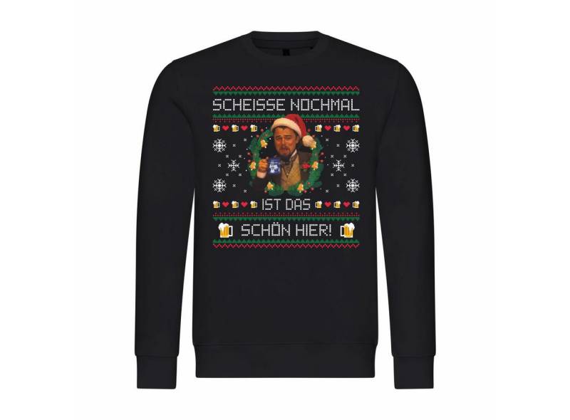 deinshirt Rundhalspullover Herren Pullover Scheiße nochmal ist das schön hier Mit Print Motiv, Grafik von deinshirt