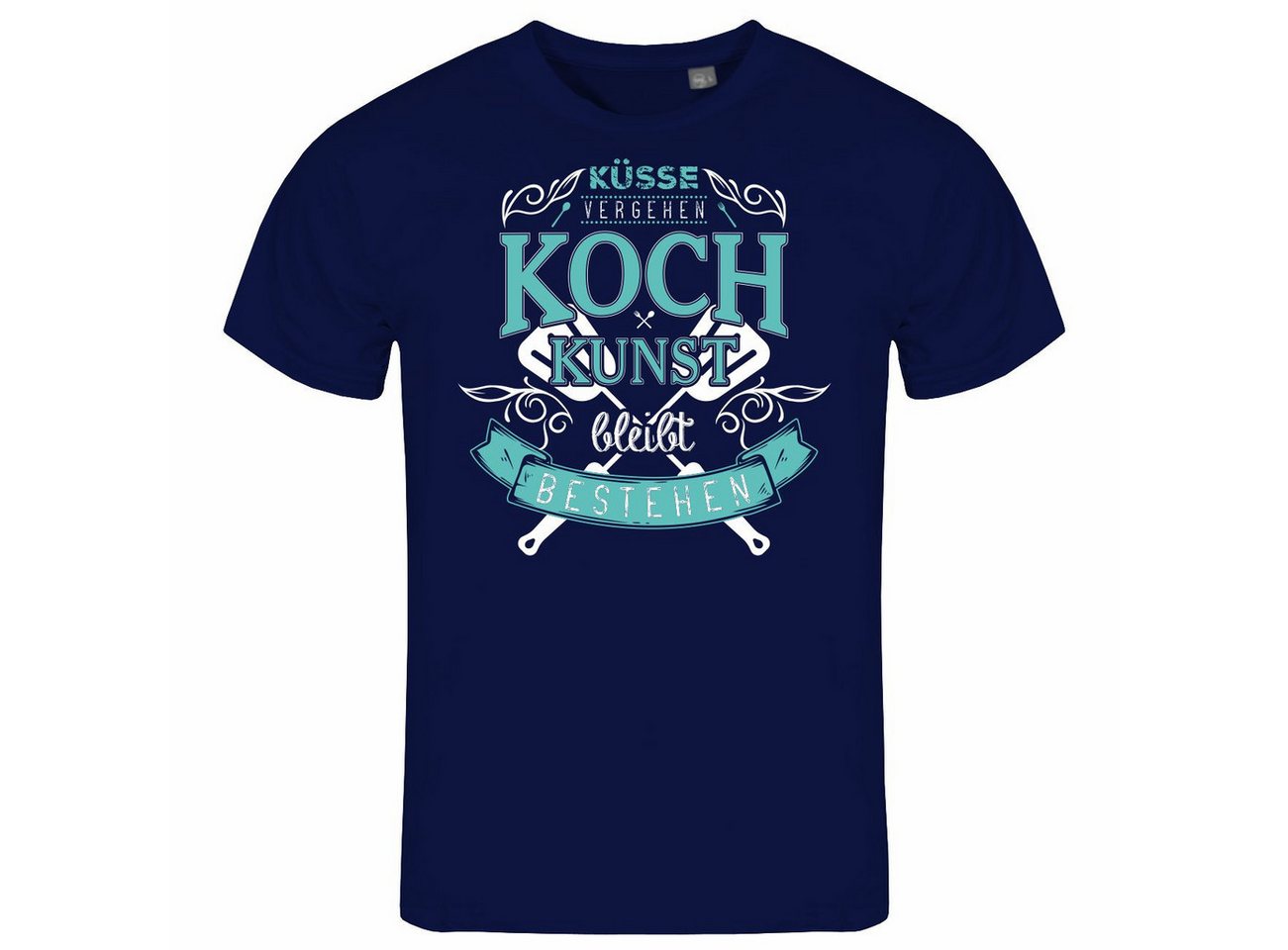 deinshirt Print-Shirt Herren T-Shirt Küsse vergehen Kochkunst bleibt bestehen Funshirt mit Motiv von deinshirt