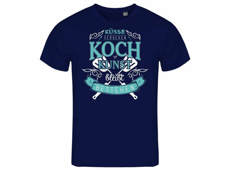 deinshirt Print-Shirt Herren T-Shirt Küsse vergehen Kochkunst bleibt bestehen Funshirt mit Motiv von deinshirt