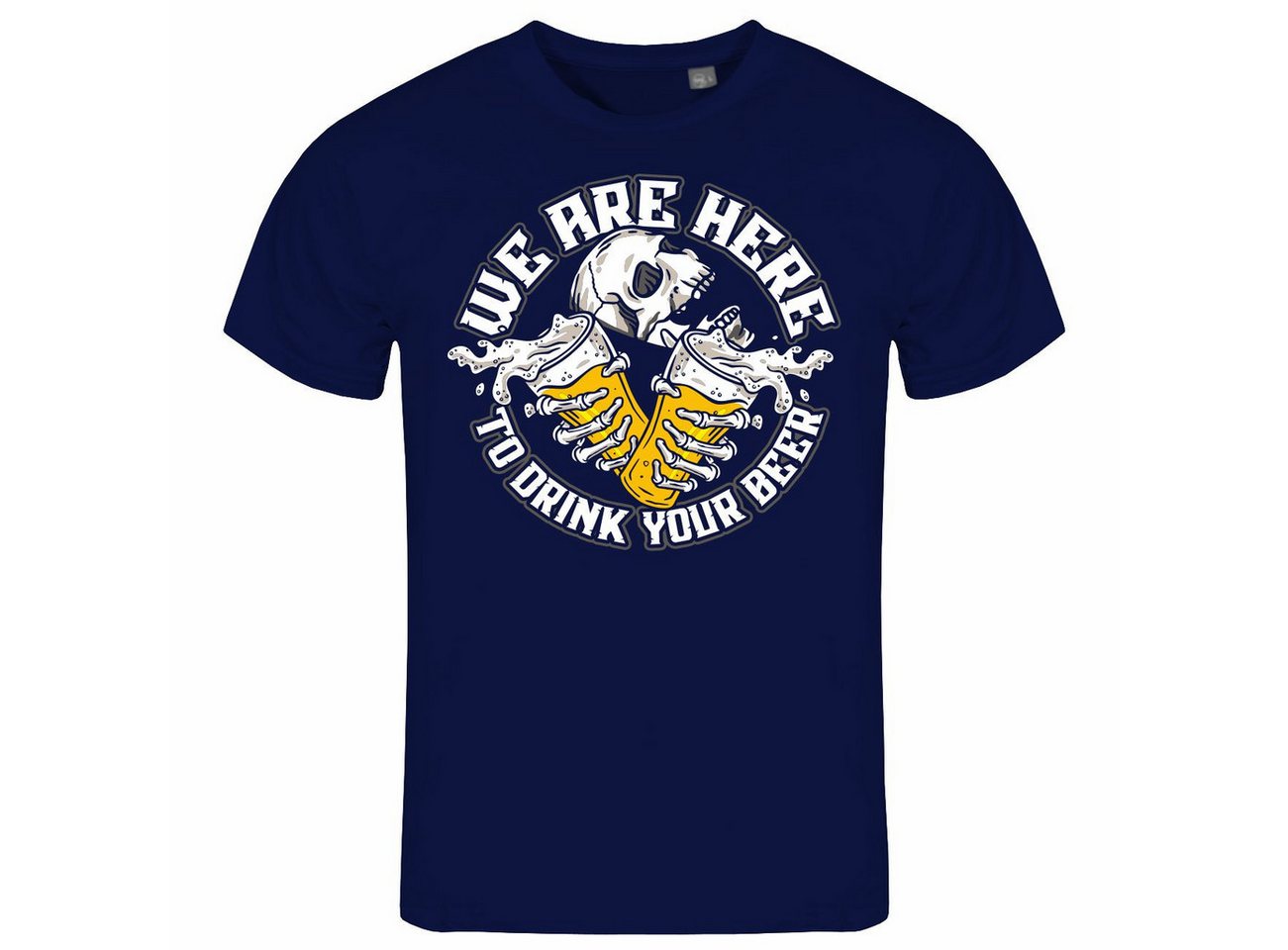 deinshirt Print-Shirt Herren T-Shirt We are here to drink your Beer Funshirt mit Motiv von deinshirt