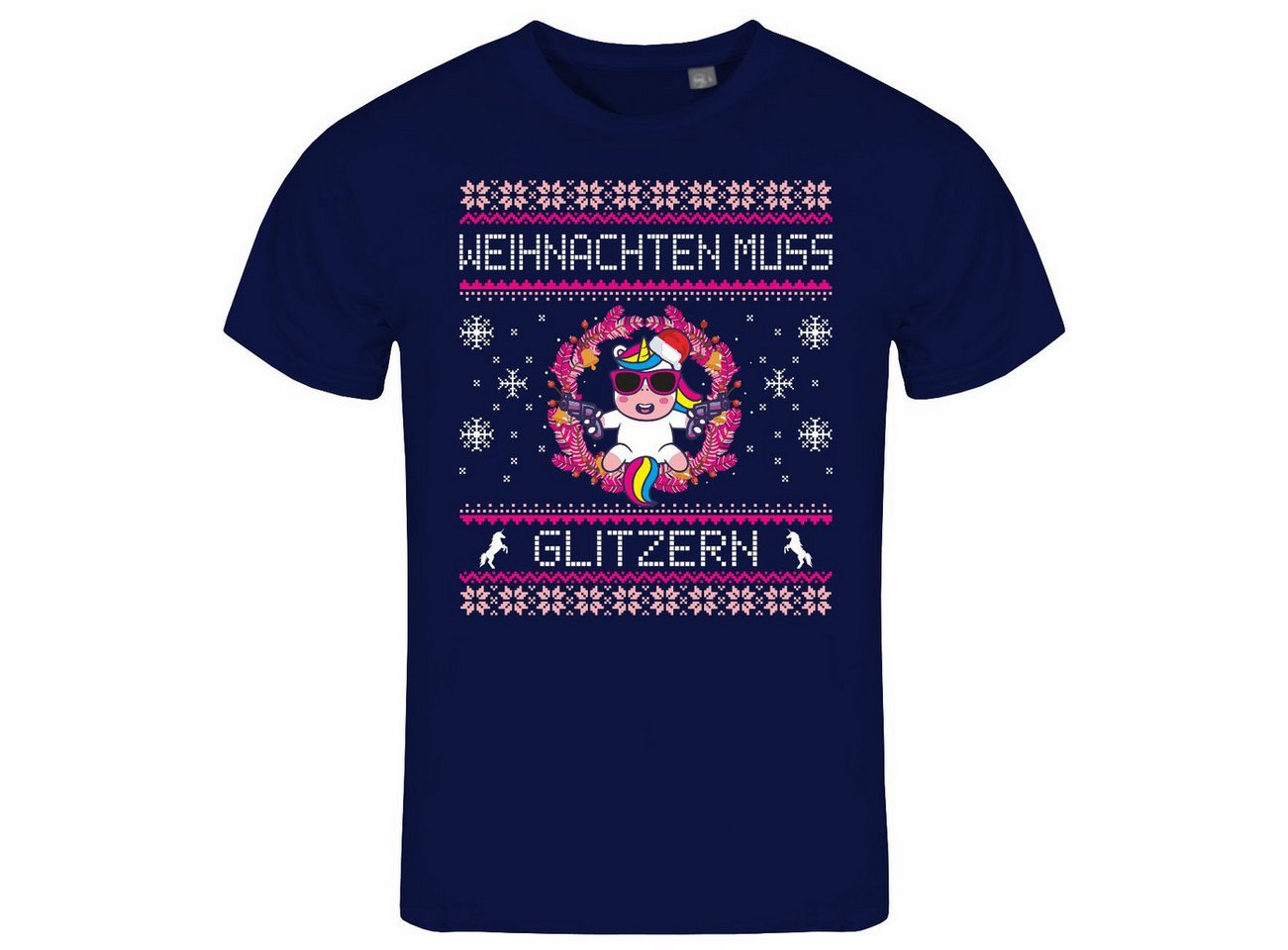 deinshirt Print-Shirt Herren T-Shirt Weihnachten muss glitzern Funshirt mit Motiv von deinshirt