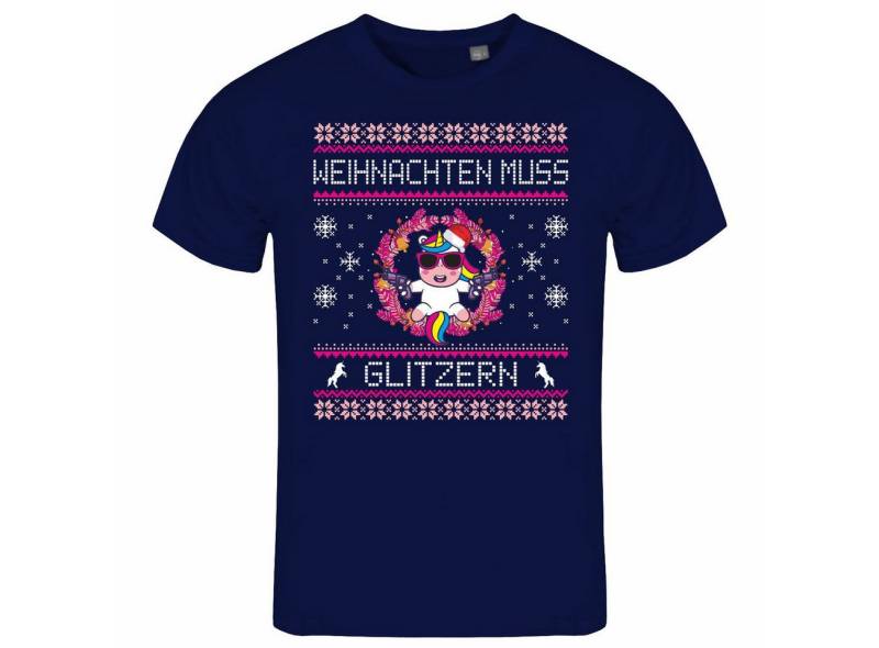 deinshirt Print-Shirt Herren T-Shirt Weihnachten muss glitzern Funshirt mit Motiv von deinshirt
