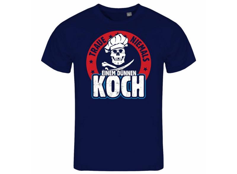 deinshirt Print-Shirt Herren T-Shirt Traue niemals einem dünnen Koch Funshirt mit Motiv von deinshirt