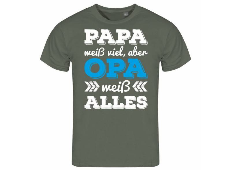 deinshirt Print-Shirt Herren T-Shirt Papa weiß viel aber Opa weiß alles Funshirt mit Motiv von deinshirt