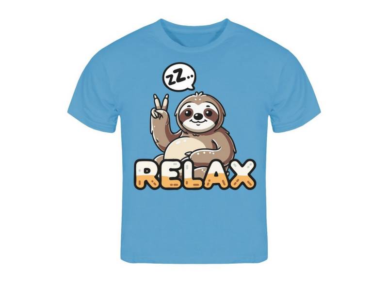 deinshirt Print-Shirt Kinder T-Shirt Relax Faultier Funshirt mit Motiv von deinshirt