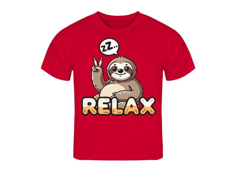 deinshirt Print-Shirt Kinder T-Shirt Relax Faultier Funshirt mit Motiv von deinshirt