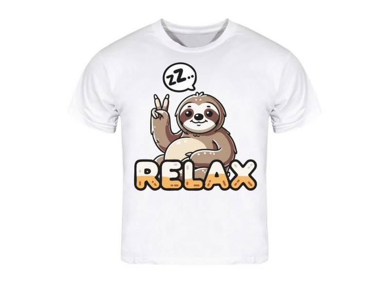 deinshirt Print-Shirt Kinder T-Shirt Relax Faultier Funshirt mit Motiv von deinshirt
