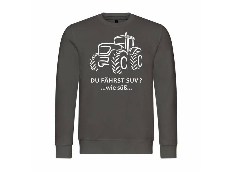 deinshirt Rundhalspullover Herren Pullover Du fährst SUV wie süß Mit Print Motiv, Grafik von deinshirt