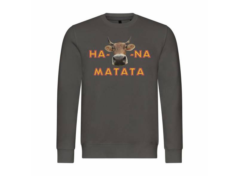 deinshirt Rundhalspullover Herren Pullover Ha KUHna Matata Mit Print Motiv, Grafik von deinshirt