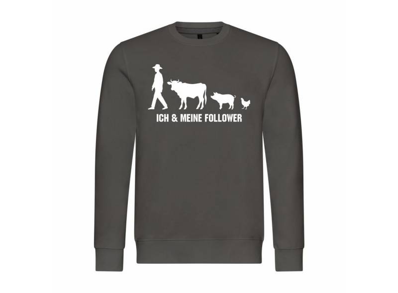 deinshirt Rundhalspullover Herren Pullover Ich und meine Follower Mit Print Motiv, Grafik von deinshirt