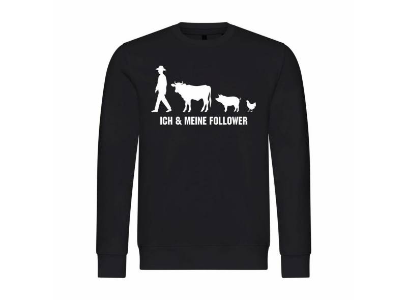 deinshirt Rundhalspullover Herren Pullover Ich und meine Follower Mit Print Motiv, Grafik von deinshirt
