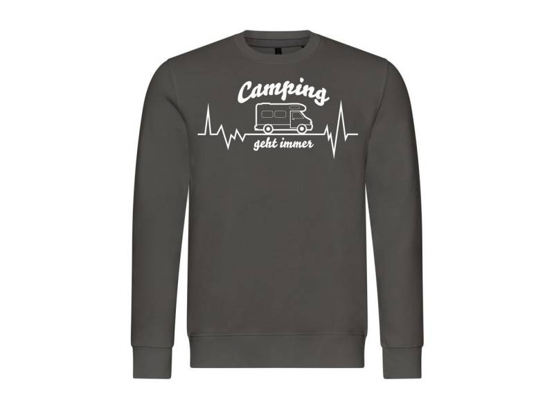 deinshirt Rundhalspullover Herren Pullover Wohnmobil Camping geht immer Mit Print Motiv, Grafik von deinshirt