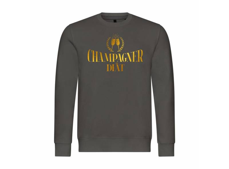 deinshirt Rundhalspullover Herren Pullover Champagner Diät Mit Print Motiv, Grafik von deinshirt