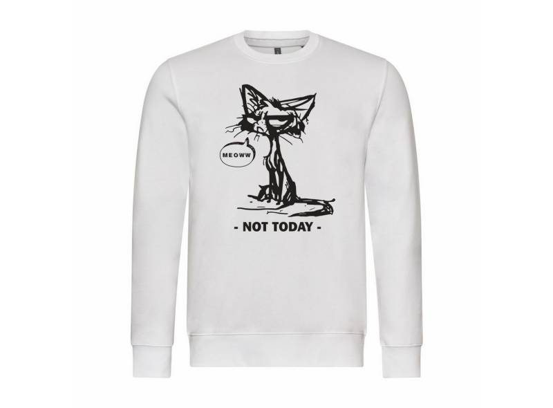 deinshirt Rundhalspullover Herren Pullover Katze not today Mit Print Motiv, Grafik von deinshirt