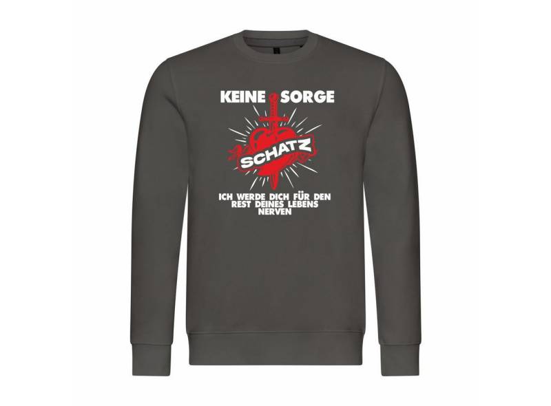 deinshirt Rundhalspullover Herren Pullover Keine Sorge Schatz Mit Print Motiv, Grafik von deinshirt