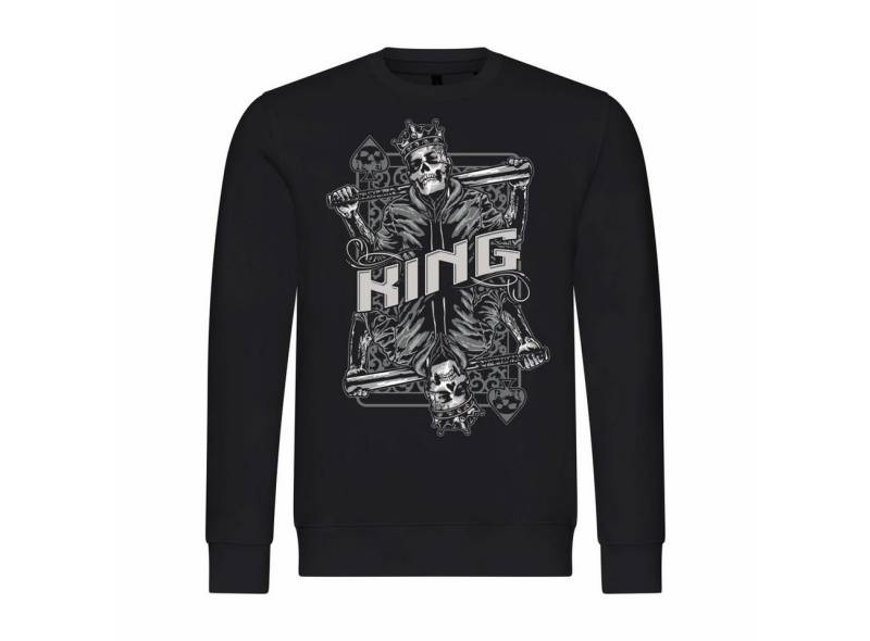 deinshirt Rundhalspullover Herren Pullover King Mit Print Motiv, Grafik von deinshirt