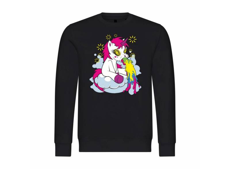 deinshirt Rundhalspullover Herren Pullover Kotzendes Einhorn Mit Print Motiv, Grafik von deinshirt