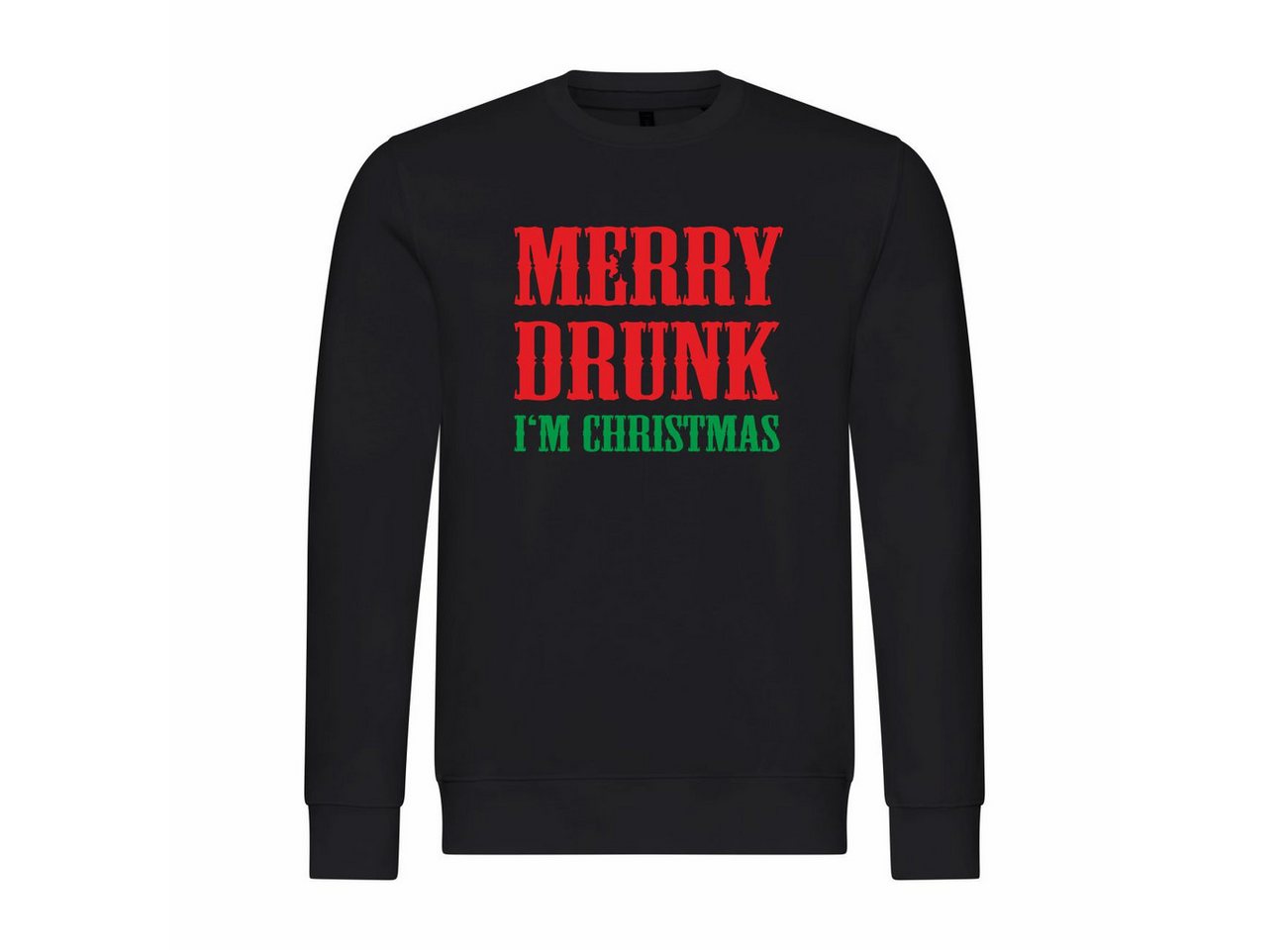 deinshirt Rundhalspullover Herren Pullover Merry drunk im Christmas Mit Print Motiv, Grafik von deinshirt