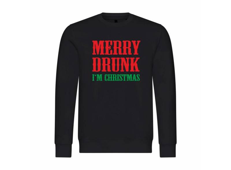 deinshirt Rundhalspullover Herren Pullover Merry drunk im Christmas Mit Print Motiv, Grafik von deinshirt