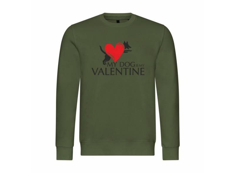 deinshirt Rundhalspullover Herren Pullover My Dog is my Valentine Mit Print Motiv, Grafik deinshirt Rundhalspullover Herren Pullover My Dog is my Valentine Mit Print Motiv, Grafik von deinshirt