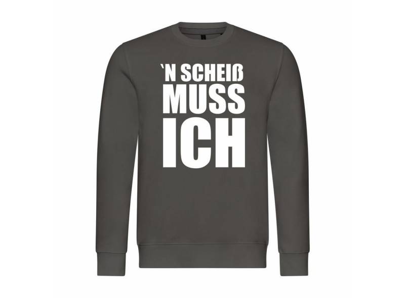 deinshirt Rundhalspullover Herren Pullover N Scheiß muss ich Mit Print Motiv, Grafik von deinshirt