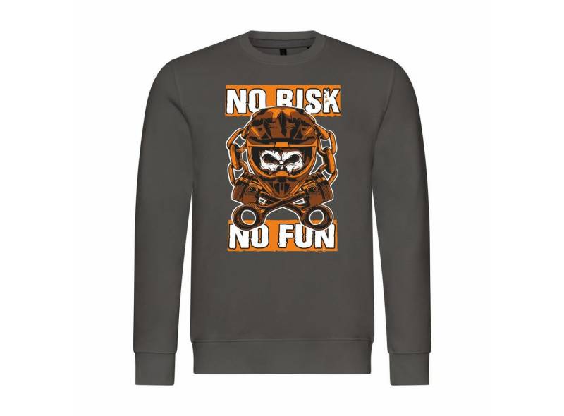 deinshirt Rundhalspullover Herren Pullover No risk no fun Mit Print Motiv, Grafik von deinshirt