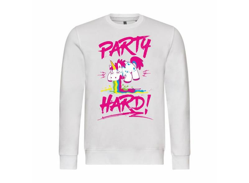 deinshirt Rundhalspullover Herren Pullover PARTY HARD Mit Print Motiv, Grafik von deinshirt