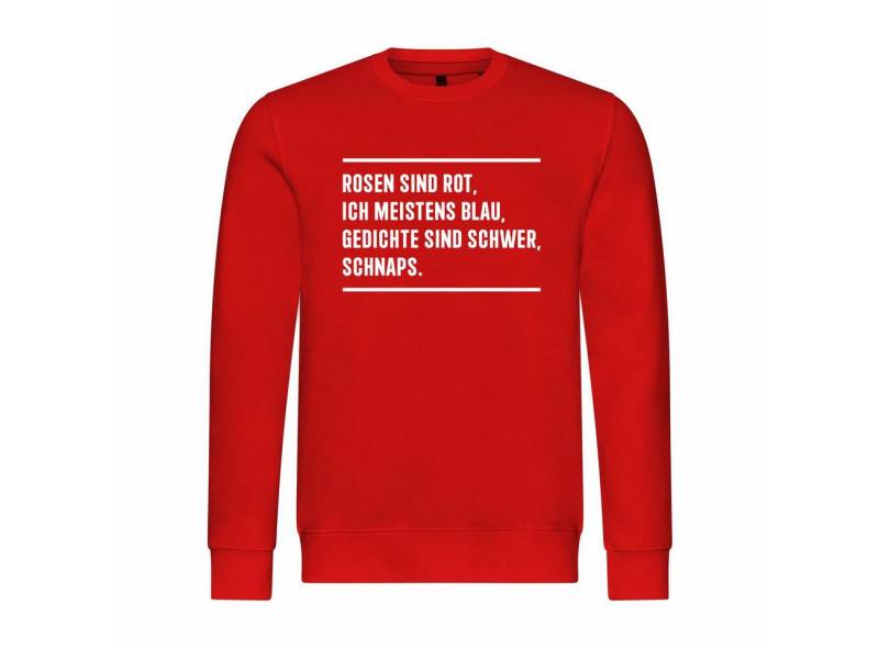 deinshirt Rundhalspullover Herren Pullover Rosen sind rot Mit Print Motiv, Grafik von deinshirt