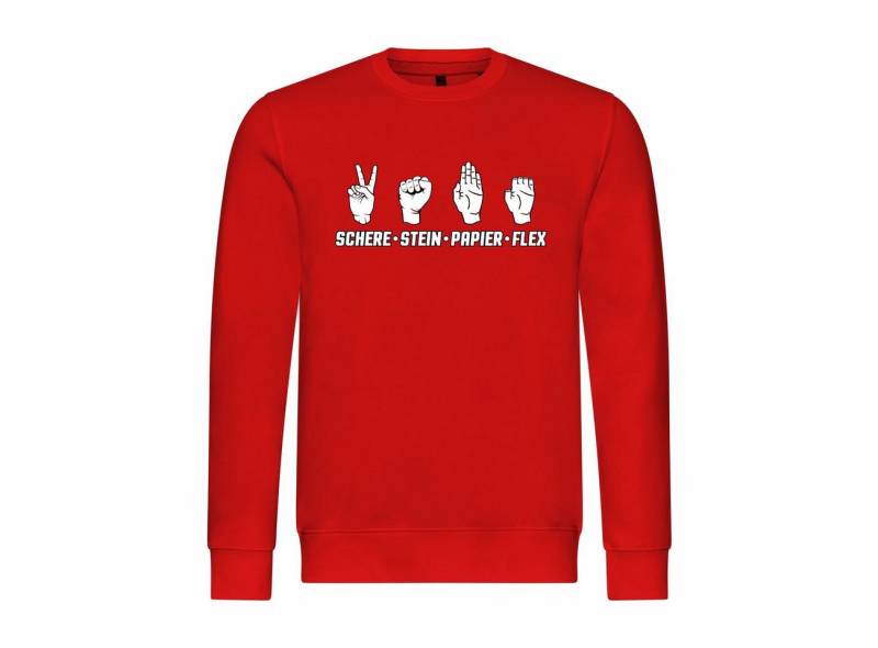 deinshirt Rundhalspullover Herren Pullover Schere Stein Papier FLEX Mit Print Motiv, Grafik deinshirt Rundhalspullover Herren Pullover Schere Stein Papier FLEX Mit Print Motiv, Grafik von deinshirt