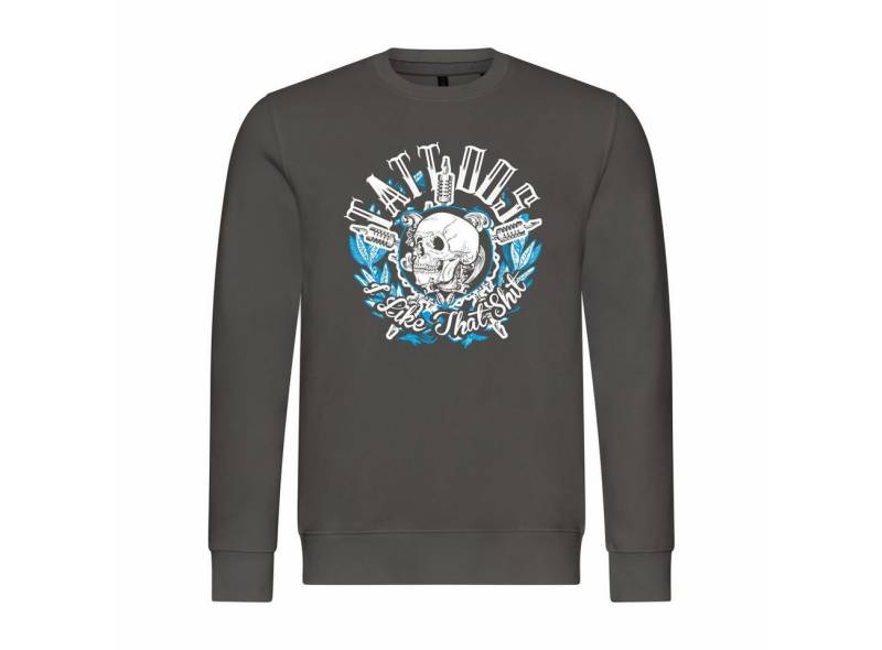 deinshirt Rundhalspullover Herren Pullover Tattoos i like that shit Mit Print Motiv, Grafik von deinshirt