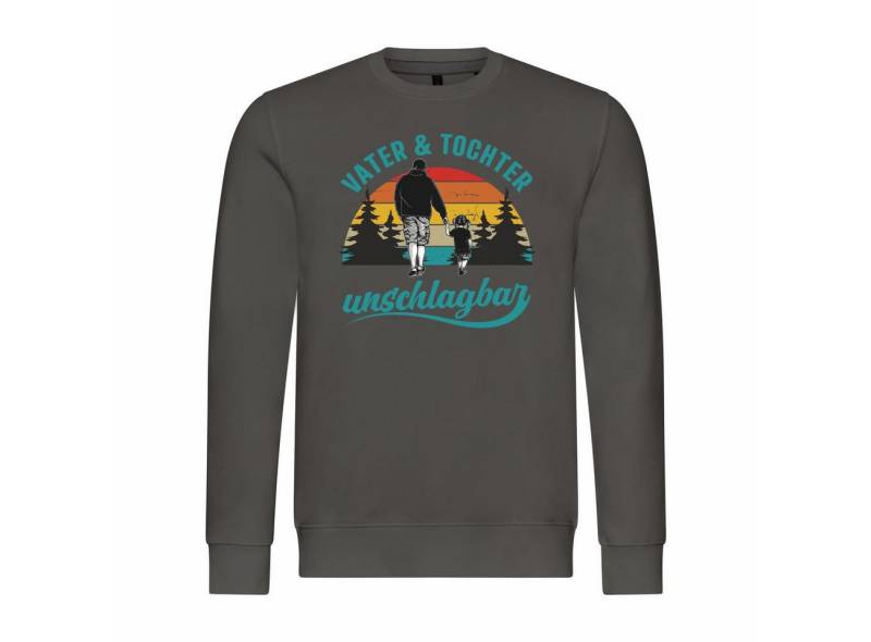 deinshirt Rundhalspullover Herren Pullover Vater und Tochter Unschlagbar Mit Print Motiv, Grafik von deinshirt