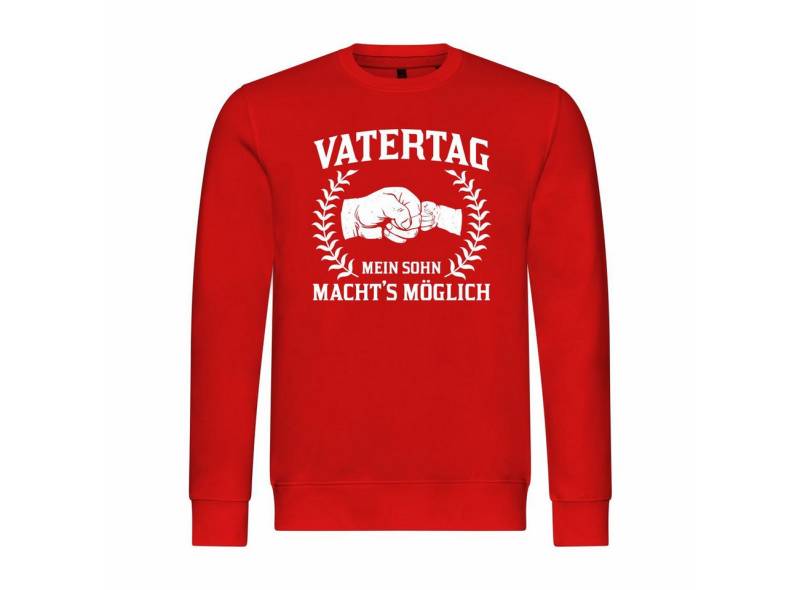 deinshirt Rundhalspullover Herren Pullover Vatertag mein Sohn machts möglich Mit Print Motiv, Grafik von deinshirt