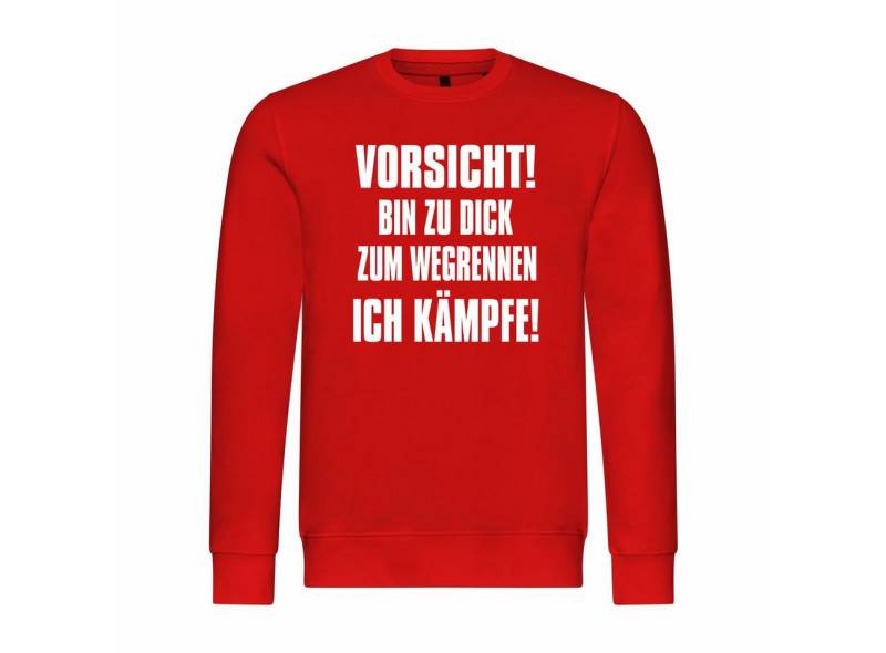 deinshirt Rundhalspullover Herren Pullover Vorsicht bin zu dick zum wegrennen ich kämpfe Mit Print Motiv, Grafik deinshirt Rundhalspullover Herren Pullover Vorsicht bin zu dick zum wegrennen ich kämpfe Mit Print Motiv, Grafik von deinshirt