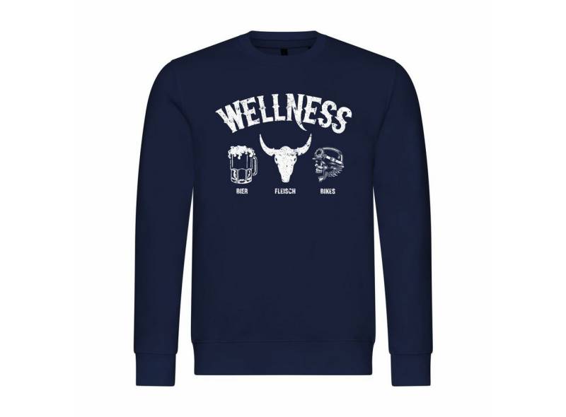 deinshirt Rundhalspullover Herren Pullover Wellness für Biker Mit Print Motiv, Grafik von deinshirt