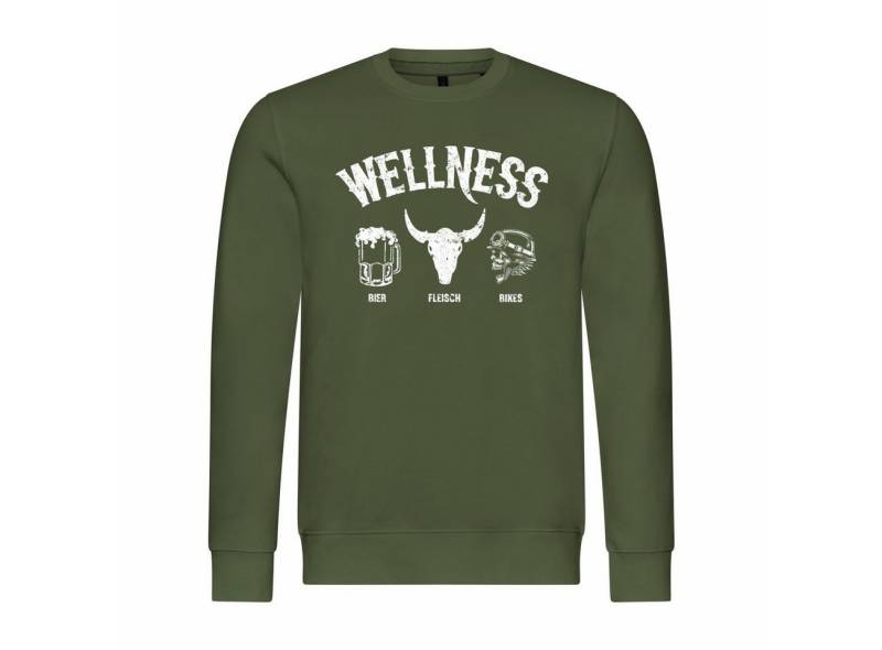 deinshirt Rundhalspullover Herren Pullover Wellness für Biker Mit Print Motiv, Grafik von deinshirt