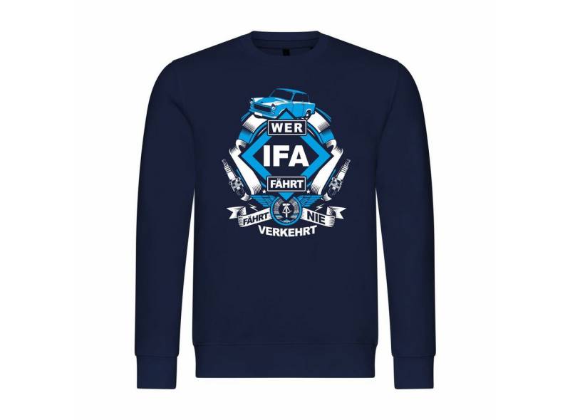 deinshirt Rundhalspullover Herren Pullover Wer IFA fährt fährt nie verkehrt Trabi Mit Print Motiv, Grafik von deinshirt