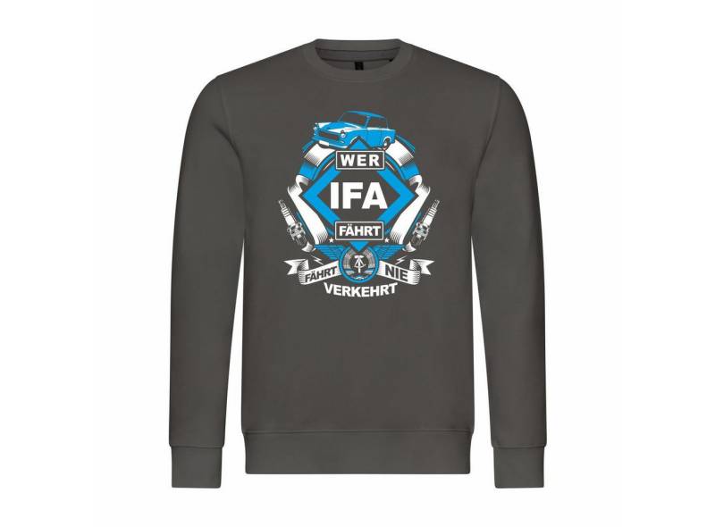 deinshirt Rundhalspullover Herren Pullover Wer IFA fährt fährt nie verkehrt Trabi Mit Print Motiv, Grafik von deinshirt