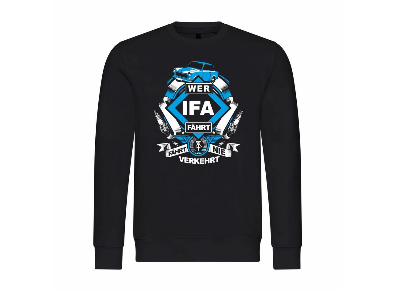 deinshirt Rundhalspullover Herren Pullover Wer IFA fährt fährt nie verkehrt Trabi Mit Print Motiv, Grafik von deinshirt