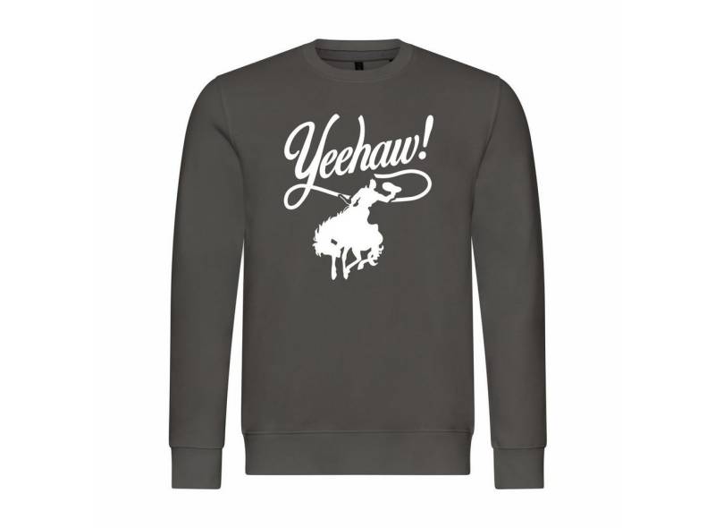 deinshirt Rundhalspullover Herren Pullover Yeehaw Mit Print Motiv, Grafik von deinshirt