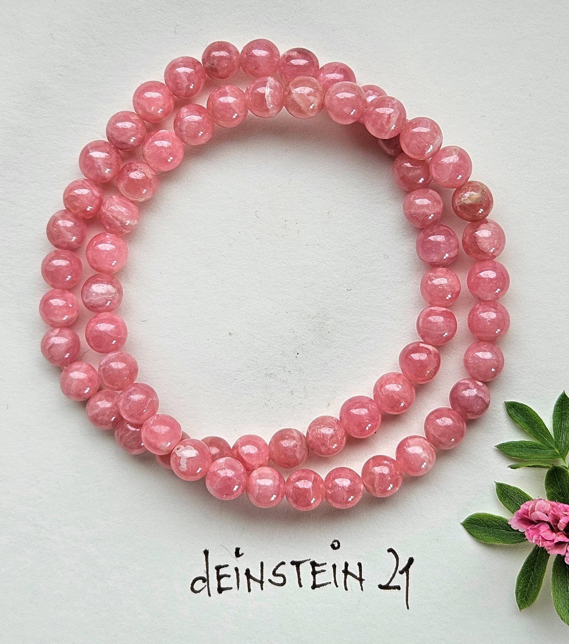 Perlenarmband Aus Hochwertigen Rhodochrosit Perlen von deinstein21