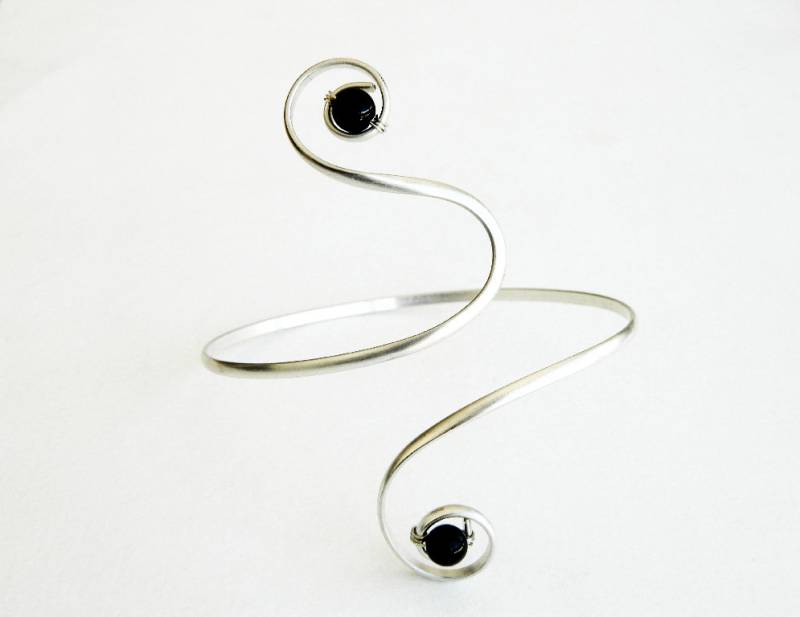 Onyx-Armband, Schwarzes Armband, Armband Mit Stein, Silbernes von deinujewelry