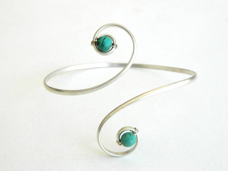 Türkises Armband, Türkisfarbenes Versilbertes Armband Mit Türkis von deinujewelry