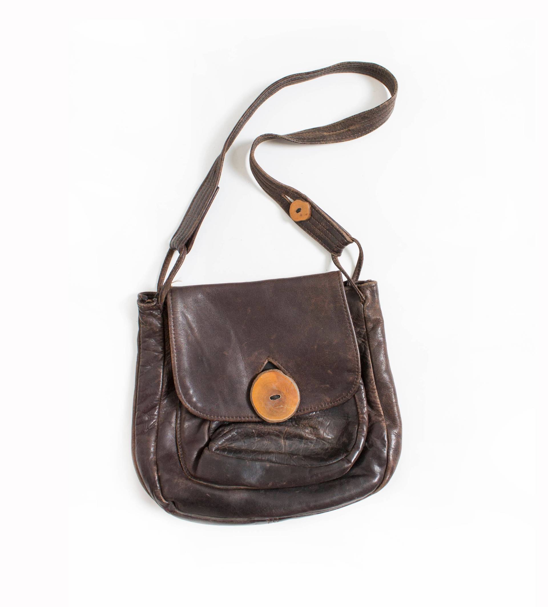 1970Er Jahre Boho Handtasche Aus Braunem Leder von dejavintageboutique