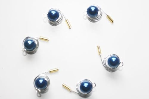 Haarschmuck - 6 Haarspiralen Curlies mit Perlen in der Farbe blau - Brautschmuck von dekofine