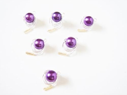 Haarschmuck - 6 Haarspiralen Curlies mit Perlen in der Farbe lila - Brautschmuck von dekofine