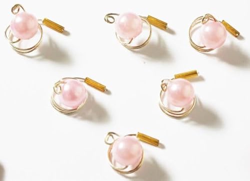 Haarschmuck - 6 Haarspiralen Curlies mit Perlen in der Farbe rosa - Brautschmuck von dekofine